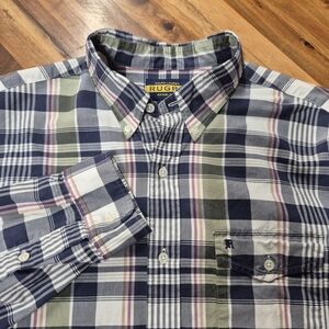 Vintage Rugby Ralph Lauren Men’s Plaid University Oxford Shirt, Size Large